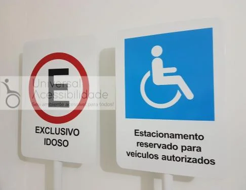 placa para vagas de acessibilidade