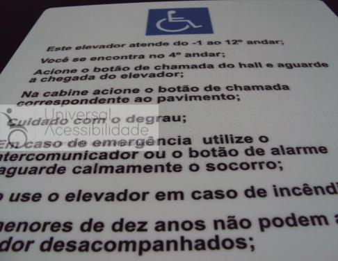 placa braile elevador